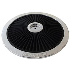 14" CHROME FULL FLOW TOP PLATEBLACK COTTON HI FLOW & FILTRAT