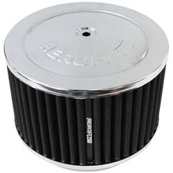 6-3/8" X 4" AIR CLEANER ASSY 5-1/8" NECK, CHROME, COTTON
