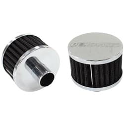 1" PUSH IN BREATHER FILTER 3" O.D,2" H,CHROME TOP