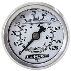 1-1/2" 0-100 PSI LIQ FIL GAUGEWHITE FACE BLACK POINTER