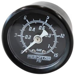 1-1/2" 0-15 PSI PRESS GAUGE BLACK FACE WHITE POINTER