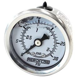 1-1/2" 0-30 PSI LIQ FILL GAUGEWHITE FACE BLACK POINTER