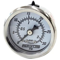 1-1/2" 0-30 PSI PRESSURE GAUGEWHITE FACE BLACK POINTER