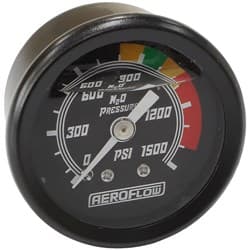 1-1/2" 0-1500 NITROUS GAUGE BLACK FACE WHITE POINTER NOS