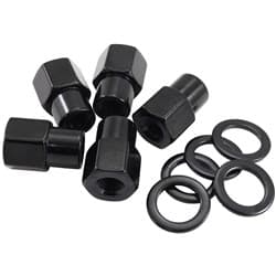 M12 X 1.25mm .550" SHANK OPEN WHEEL NUTS BLACK (5 PACK)