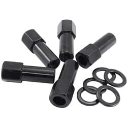 M12 X 1.25mm 1.38" SHANK OPEN WHEEL NUTS BLACK (5 PACK)