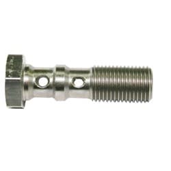 DOUBLE BANJO BOLT 7/16-20 STAINLESS 30MM LONG