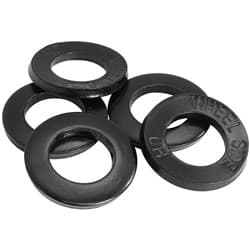LARGE WHEEL NUT WASHER WELD BLACK 1.250 OD 0.695 ID 5 PACK