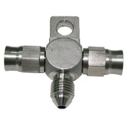STAINLESS -3AN TEE WITH MOUNT TEFLON ENDS WITH -3AN ON SIDE