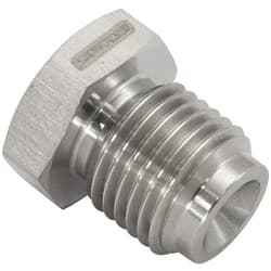 INVERTED FLARE HEX PORT PLUG 1/2-20 STAINLESS STEEL