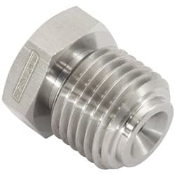 INVERTED FLARE HEX PORT PLUG 9/16-18 STAINLESS STEEL