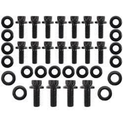 SMALL BLOCK CHEV OIL PAN BOLT KIT 1 PIEC GASK 12 POINT BLACKSBC Aeroflow - AF 37-2351