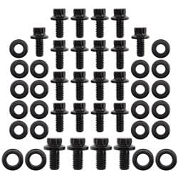SMALL BLOCK FORD OIL PAN BOLT KIT 12 POINT BLACK CLEVELAND 351 Aeroflow - AF 37-2360