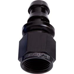 STRAIGHT PUSH LOCK END -6AN BLACK NO CLAMP REQUIRED