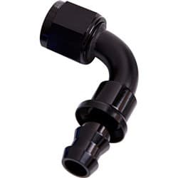 90 DEG PUSH LOCK END -6AN BLACK NO CLAMP REQUIRED