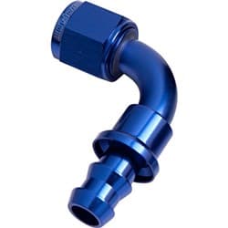 90 DEG PUSH LOCK END -10AN BLUE NO CLAMP REQUIRED