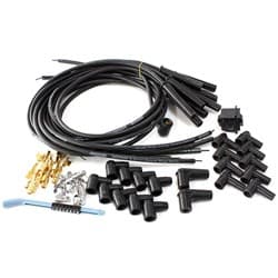 UNIVERSAL BLACK STRAIGHT SPARKPLUG LEADS POINTS & HEI