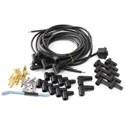 UNIVERSAL BLACK 90 DEG. SPARK PLUG LEADS POINTS & HEI