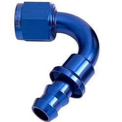 120 DEG PUSH LOCK END -8AN BLUE NO CLAMP REQUIRED