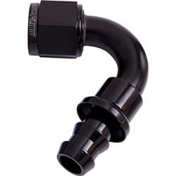 120 DEG PUSH LOCK END -10AN BLACK NO CLAMP REQUIRED