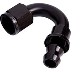 150 DEG PUSH LOCK END -6AN BLACK NO CLAMP REQUIRED
