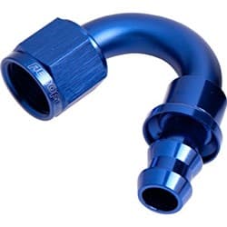 150 DEG PUSH LOCK END -8AN BLUE NO CLAMP REQUIRED