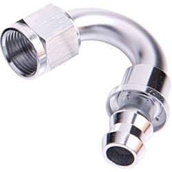 150 DEG PUSH LOCK END -12AN SILVER NO CLAMP REQUIRED
