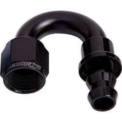 180 DEG PUSH LOCK END -12AN BLACK NO CLAMP REQUIRED