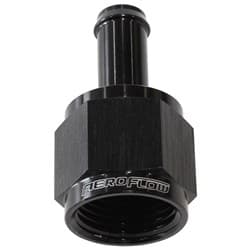 FEMALE -8AN TO 3/8" BARB. BLACK WITH TUBE NUT