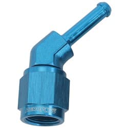 FEMALE -4AN 45 DEG TO 3/16" BARB BLUE WITH TUBE NUT