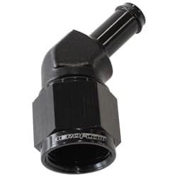 FEMALE -8AN 45DEG TO 3/8" BARBBLACK SWIVEL NUT