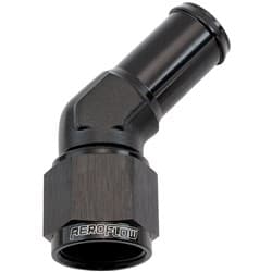 FEMALE -8AN 45DEG TO 5/8" BARBBLACK SWIVEL NUT