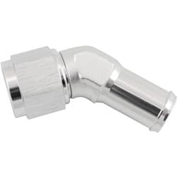 FEMALE -8AN 45DEG TO 5/8" BARBSILVER SWIVEL NUT