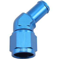 FEMALE -10AN 45DEG TO 5/8 BARBBLUE SWIVEL NUT