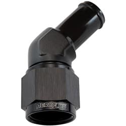 FEMALE -10AN 45DEG TO 5/8 BARBBLACK SWIVEL NUT
