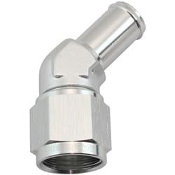 FEMALE -10AN 45DEG TO 5/8 BARBSILVER SWIVEL NUT