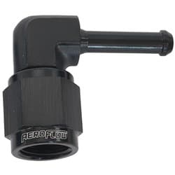 FEMALE -4AN 90 DEG TO 3/16" BARB BLACK WITH TUBE NUT