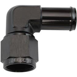 FEMALE -8AN 90DEG TO 5/8" BARBBLACK SWIVEL NUT