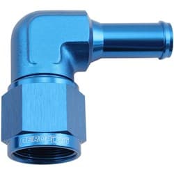 FEMALE -10AN 90DEG TO 1/2 BARBBLUE SWIVEL NUT