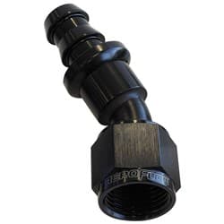 30 DEG PUSH LOCK END -10AN BLACK NO CLAMP REQUIRED <15PSI