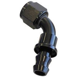 60 DEG PUSH LOCK END -8AN BLACK NO CLAMP REQUIRED <15PSI