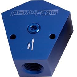 FUEL BLOCK 1/2 - 1/2 IN - OUT BLUE 1/8" NPT PORT
