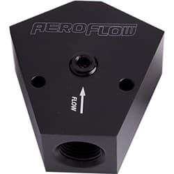 FUEL BLOCK 3/4"- 3/4" IN - OUTBLACK 1/8" NPT PORT & MOUNT