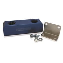 FUEL BLOCK, LOG TYPE -8ORB BLUE 2 X-8 SIDE, 2X -8 TOP
