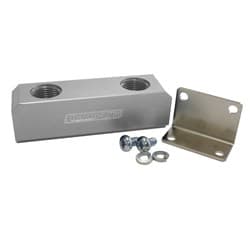 FUEL BLOCK, LOG TYPE -8ORB SILVER 2 X-8 SIDE, 2X -8 TOP