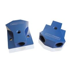 BILLET Y-BLOCK 3X -8 ORB PORTSBLUE WITH MOUNTING PAD