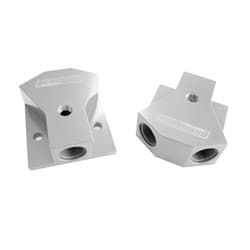BILLET Y-BLOCK 3X -8 ORB PORTSSILVER WITH MOUNTING PAD