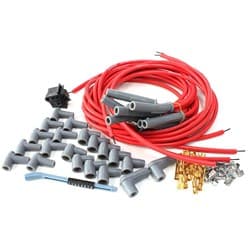 UNIVERSAL RED STRAIGHT SPARK PLUG LEADS POINTS & HEI