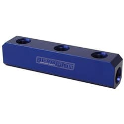 FUEL BLOCK, LOG TYPE -10ORB BLUE 2 X-10 SIDE, 2X -10 TOP