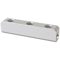 FUEL BLOCK, LOG TYPE -10ORB SILVER 2 X-10 SIDE, 2X -10 TOP